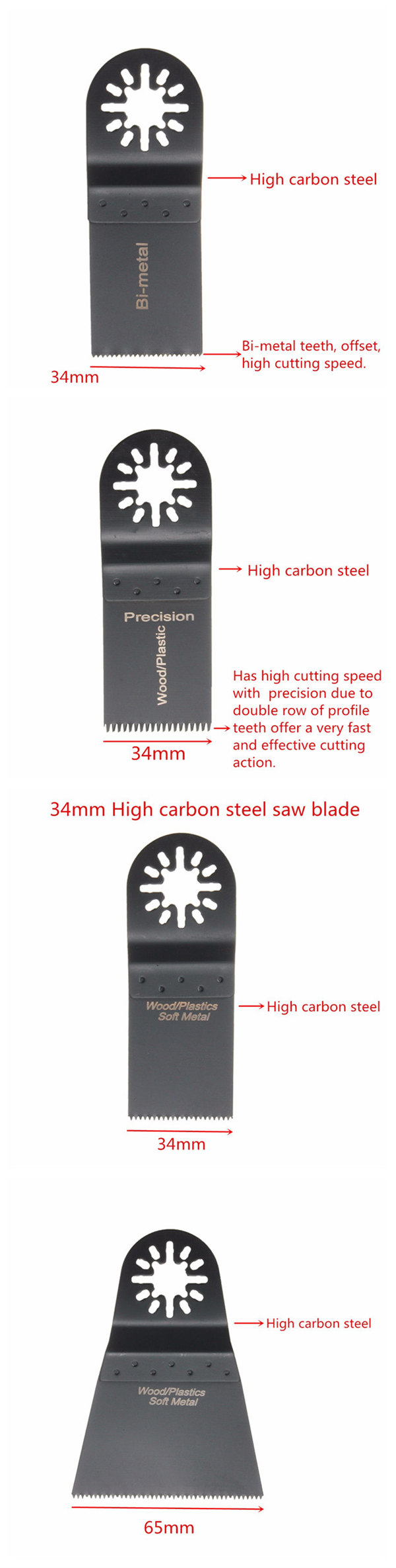 48st Saw Blades Oscillerende Multi Tool Set Kit voor Fein Multimaster Bosch