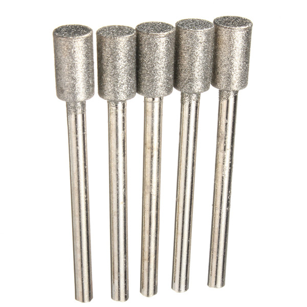 5 stuks 3mm schacht 6mm hoofd Diamant Rotary Burr-bestand voor Dremel