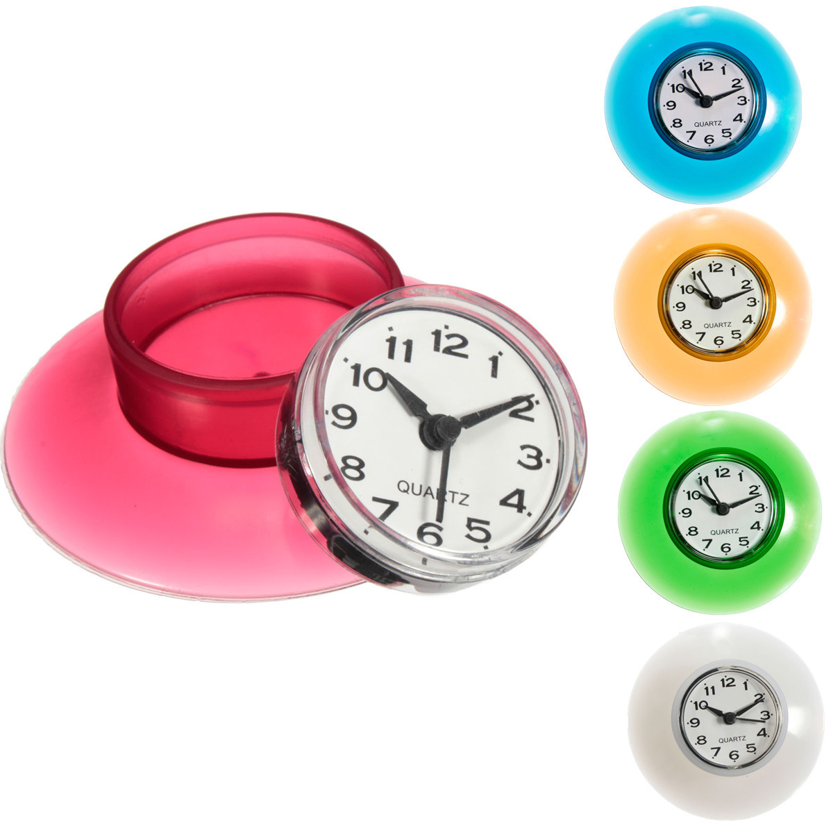 Bathroom Kitchen Waterproof Wall Clock Resistente Timer Suction Cup