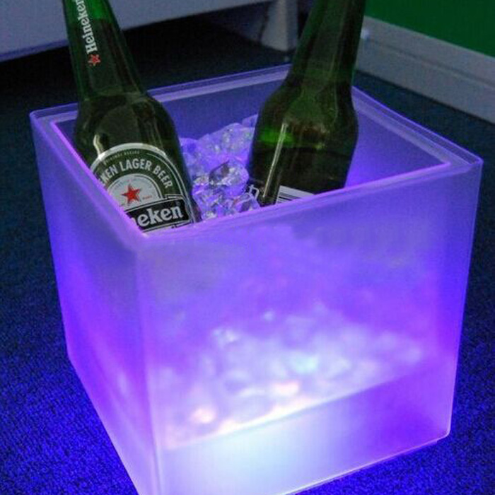  LED ijsemmer Dubbele RGB Kleurlaag Vierkante Bar KTV Bier Ijsemmer