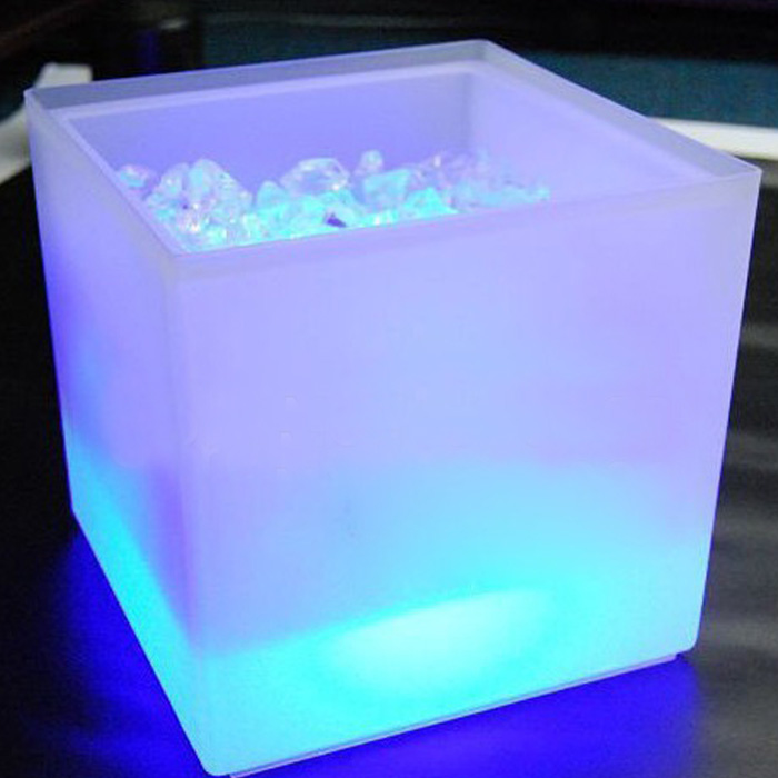  LED ijsemmer Dubbele RGB Kleurlaag Vierkante Bar KTV Bier Ijsemmer