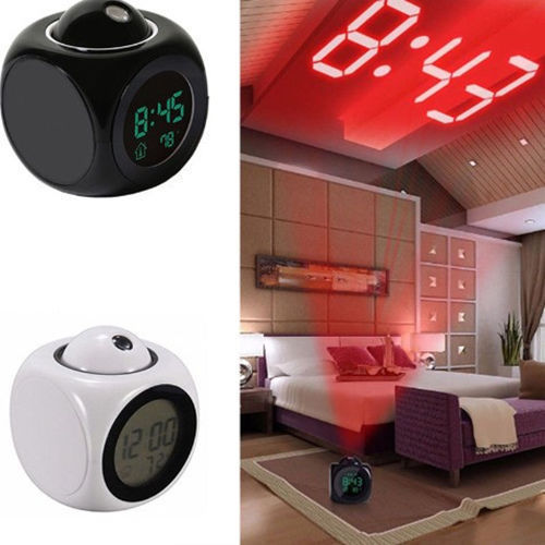 New Multi-function Projection Report Clock Led Colorful Projection Alarm Clock Voice Report Clock Projection Clock