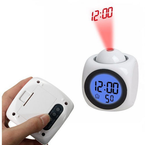 New Multi-function Projection Report Clock Led Colorful Projection Alarm Clock Voice Report Clock Projection Clock